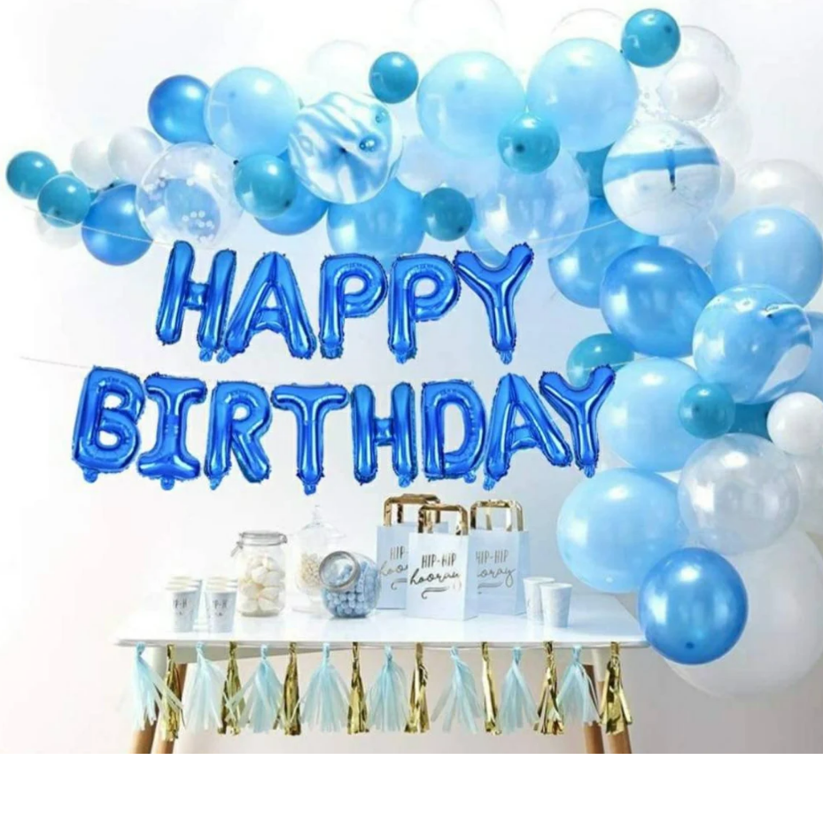 Happy Birthday 16" Foil Mylar Letter Balloons Hanging Garland Banner Party Decoration