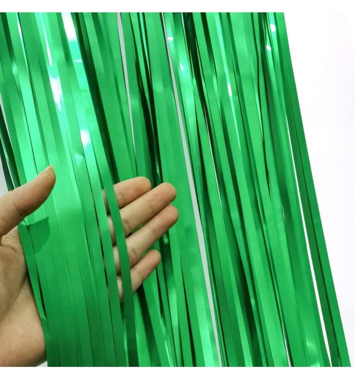Pack of 2 Metallic Foil Fringe Curtains for Party Decorations Photo Wall Backdrop