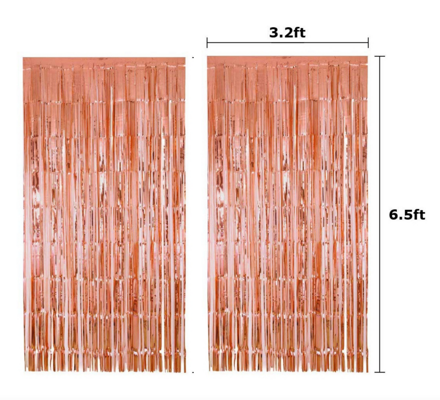 Pack of 2 Metallic Foil Fringe Curtains for Party Decorations Photo Wall Backdrop