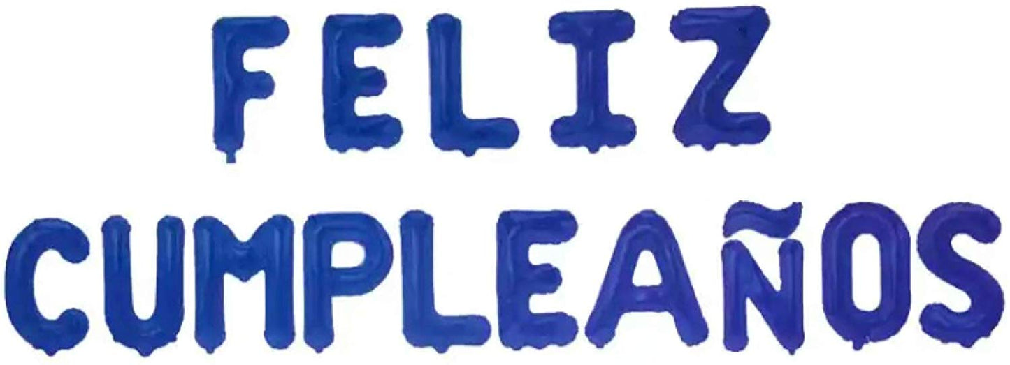 Feliz Cumpleaños 16" Large Foil Balloons Spanish Happy Birthday Mylar Hanging Garland Balloons