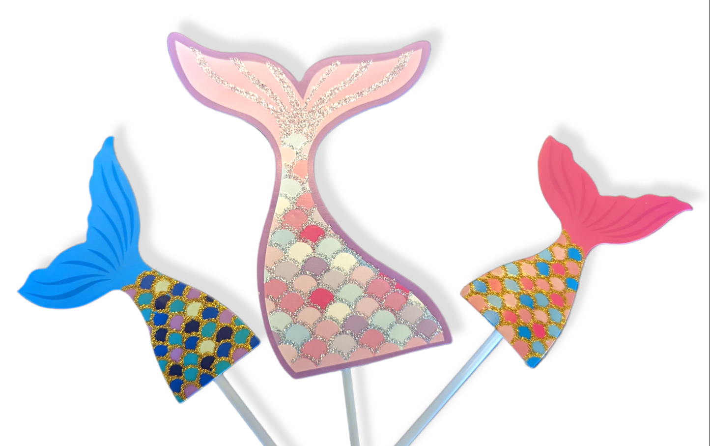 Happy Birthday Mermaid Theme Cake Toppers Multi Color Ocean Variety Pack of 12