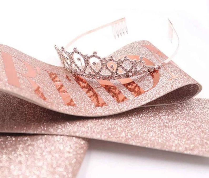 Birthday Sash Rhinestone Crown Tiara Set