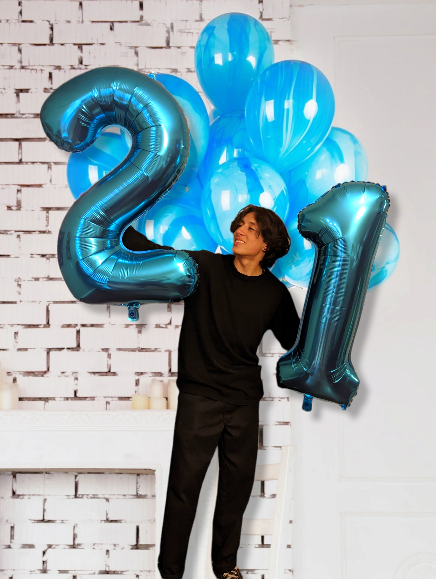 40 Inch BLUE Giant Number Mylar Foil Balloon for Birthday Anniversary Party Decoration