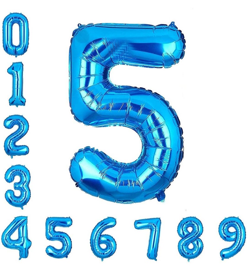 40 Inch BLUE Giant Number Mylar Foil Balloon for Birthday Anniversary Party Decoration