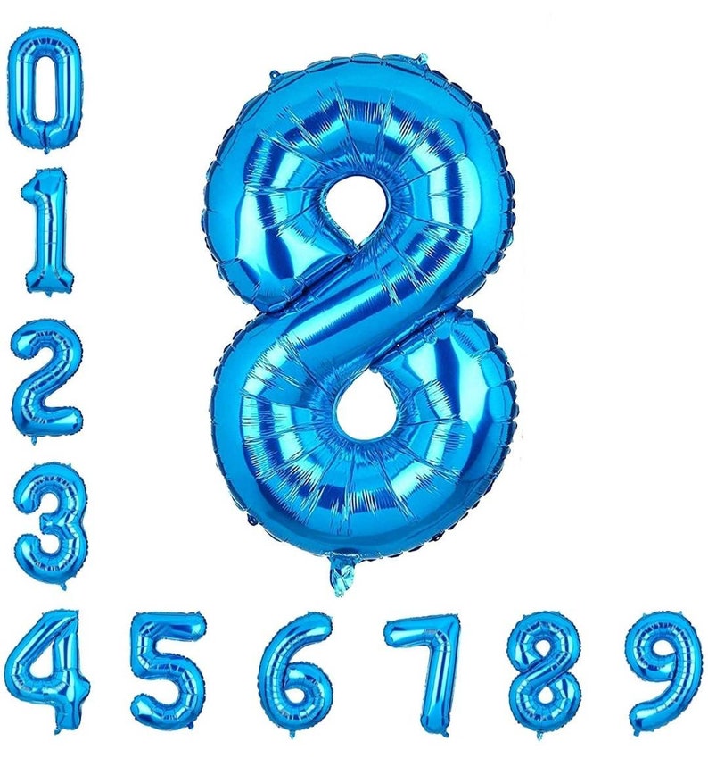 40 Inch BLUE Giant Number Mylar Foil Balloon for Birthday Anniversary Party Decoration