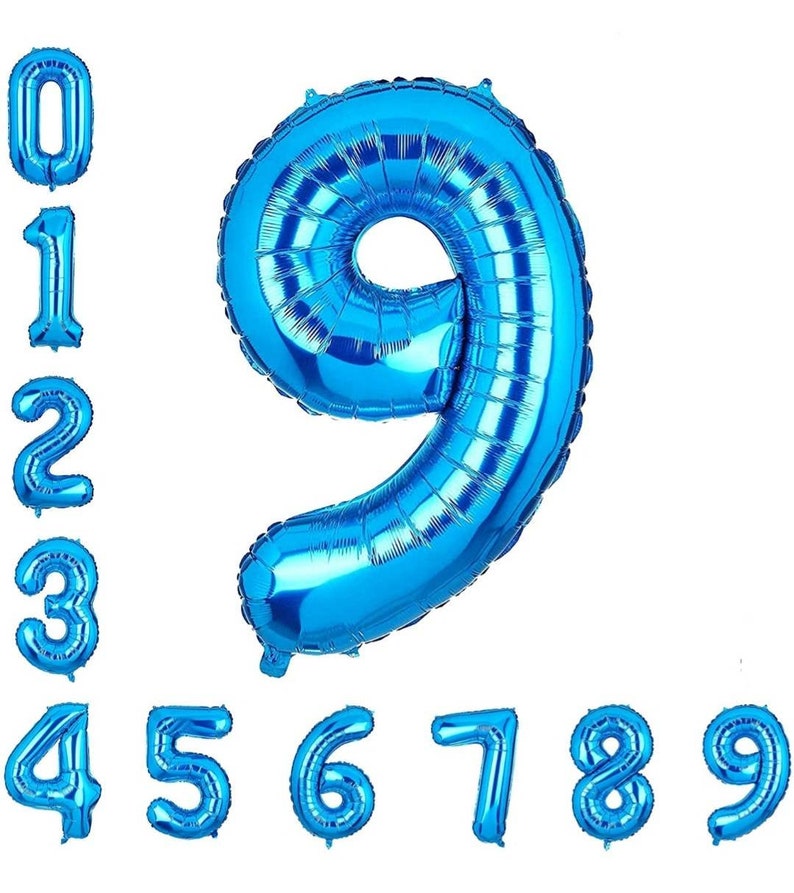 40 Inch BLUE Giant Number Mylar Foil Balloon for Birthday Anniversary Party Decoration