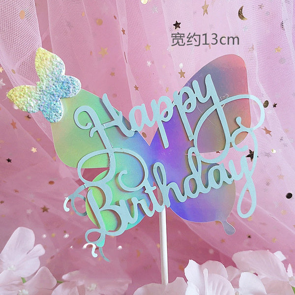 Acrylic Happy Birthday Cake Toppers Cupcake Dessert Decoration Different Designs