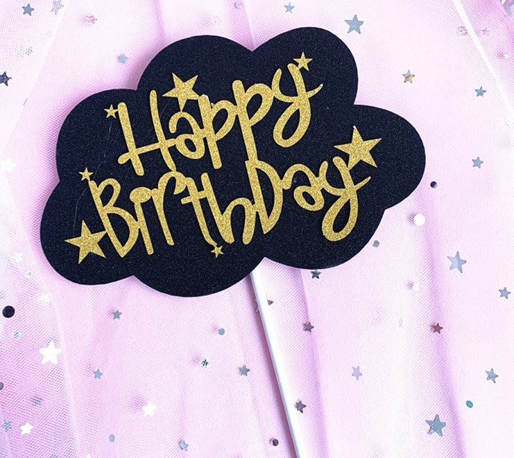 Acrylic Happy Birthday Cake Toppers Cupcake Dessert Decoration Different Designs