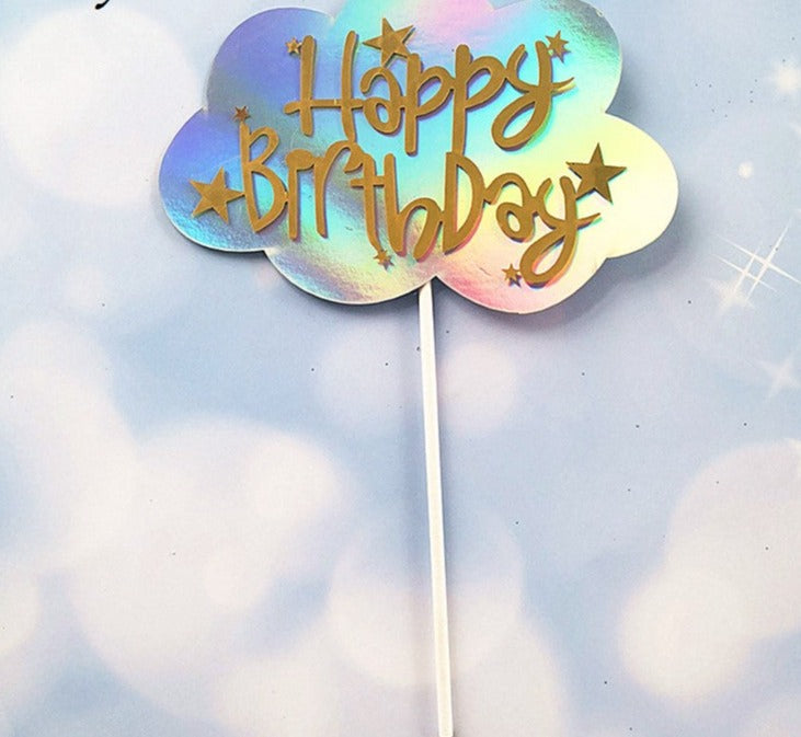 Acrylic Happy Birthday Cake Toppers Cupcake Dessert Decoration Different Designs