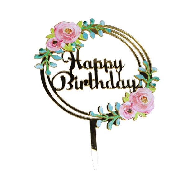 Acrylic Happy Birthday Cake Toppers Cupcake Dessert Decoration Different Designs