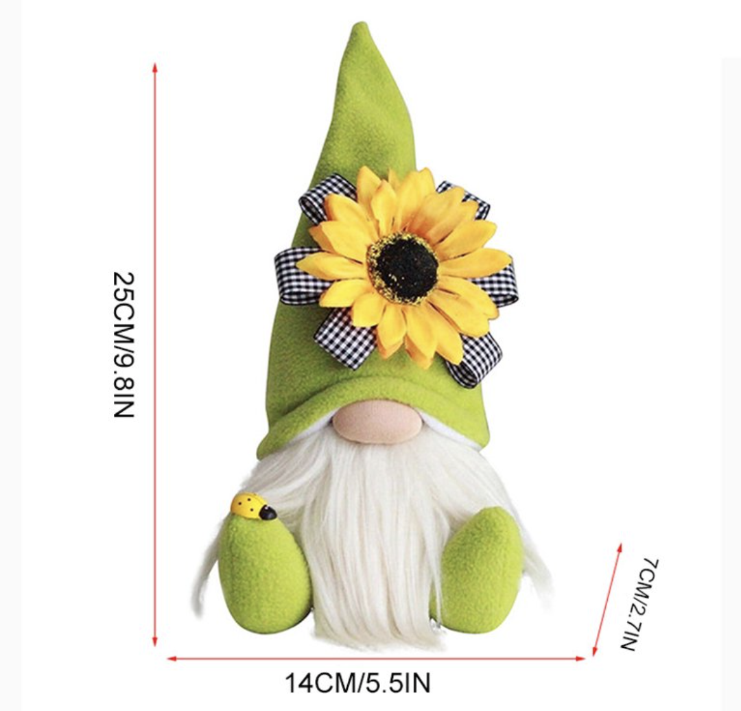 Gnome Plush Dolls Sunflower Spring Summer Gift Home Office Decoration