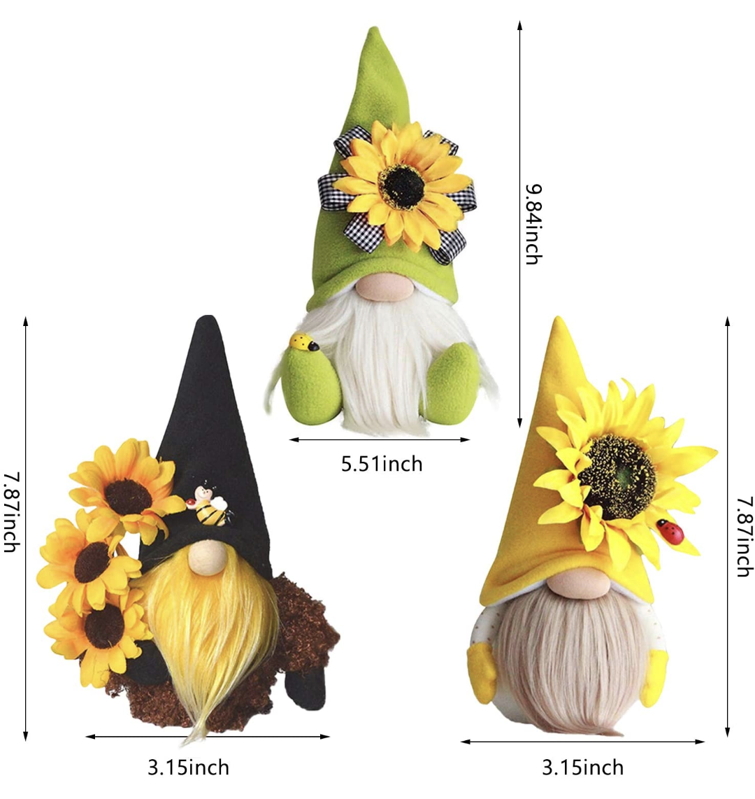 Gnome Plush Dolls Sunflower Spring Summer Gift Home Office Decoration