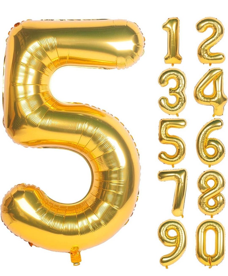 40 Inch GOLD Giant Number Mylar Foil Balloon for Birthday Anniversary Party Decoration
