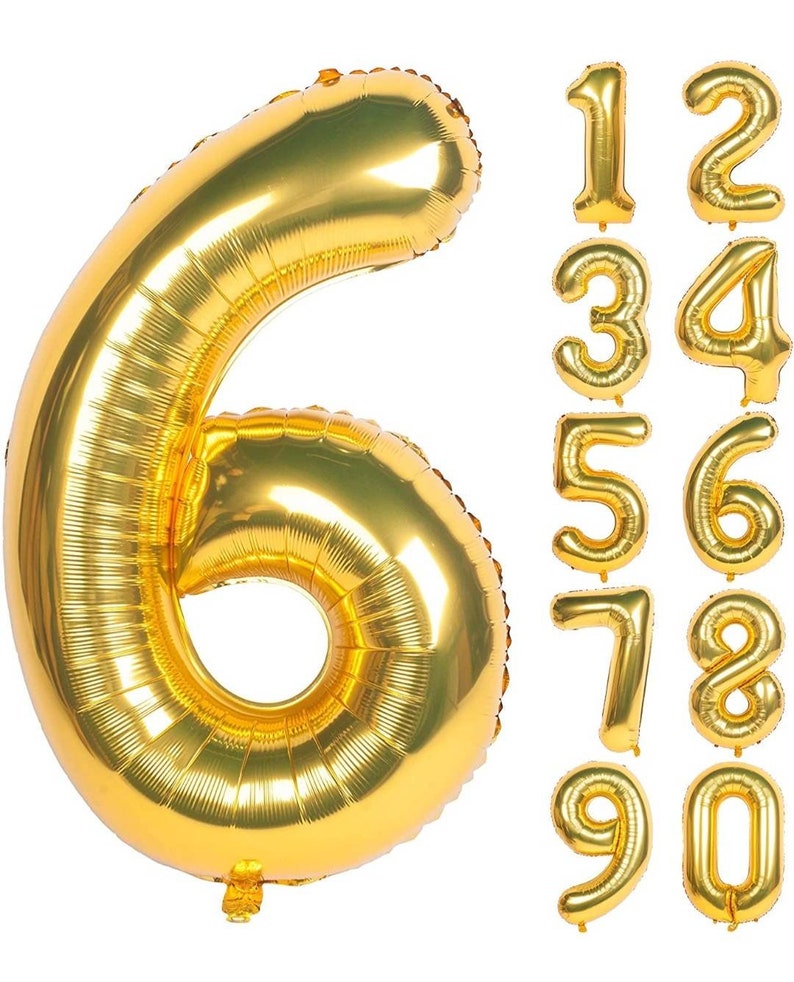 40 Inch GOLD Giant Number Mylar Foil Balloon for Birthday Anniversary Party Decoration
