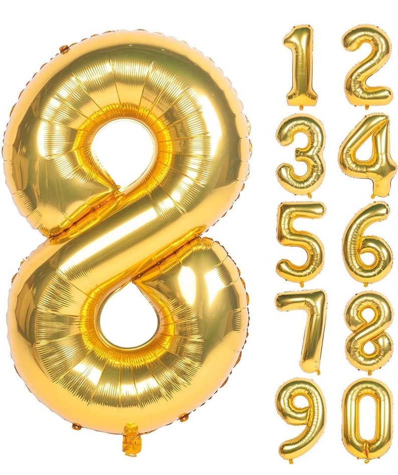 40 Inch GOLD Giant Number Mylar Foil Balloon for Birthday Anniversary Party Decoration