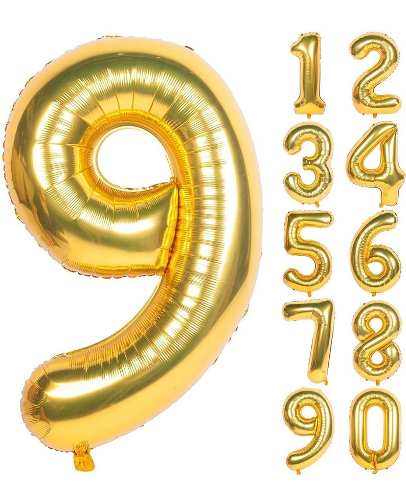 40 Inch GOLD Giant Number Mylar Foil Balloon for Birthday Anniversary Party Decoration