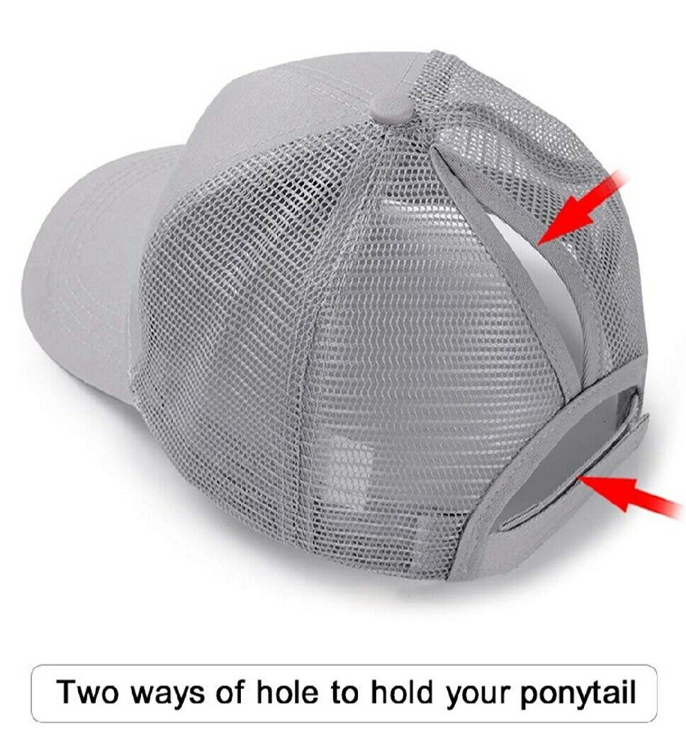 High Ponytail Messy Bun Baseball Trucker Cotton Mesh Cap
