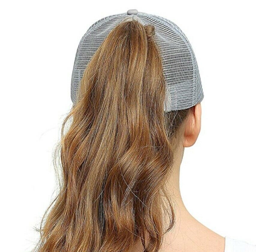 High Ponytail Messy Bun Baseball Trucker Cotton Mesh Cap