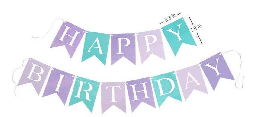 Happy Birthday Little Mermaid Under the Sea Theme Party Girl Birthday Purple Bundle Balloons Pom Poms Variety Party Pack Table Decorations