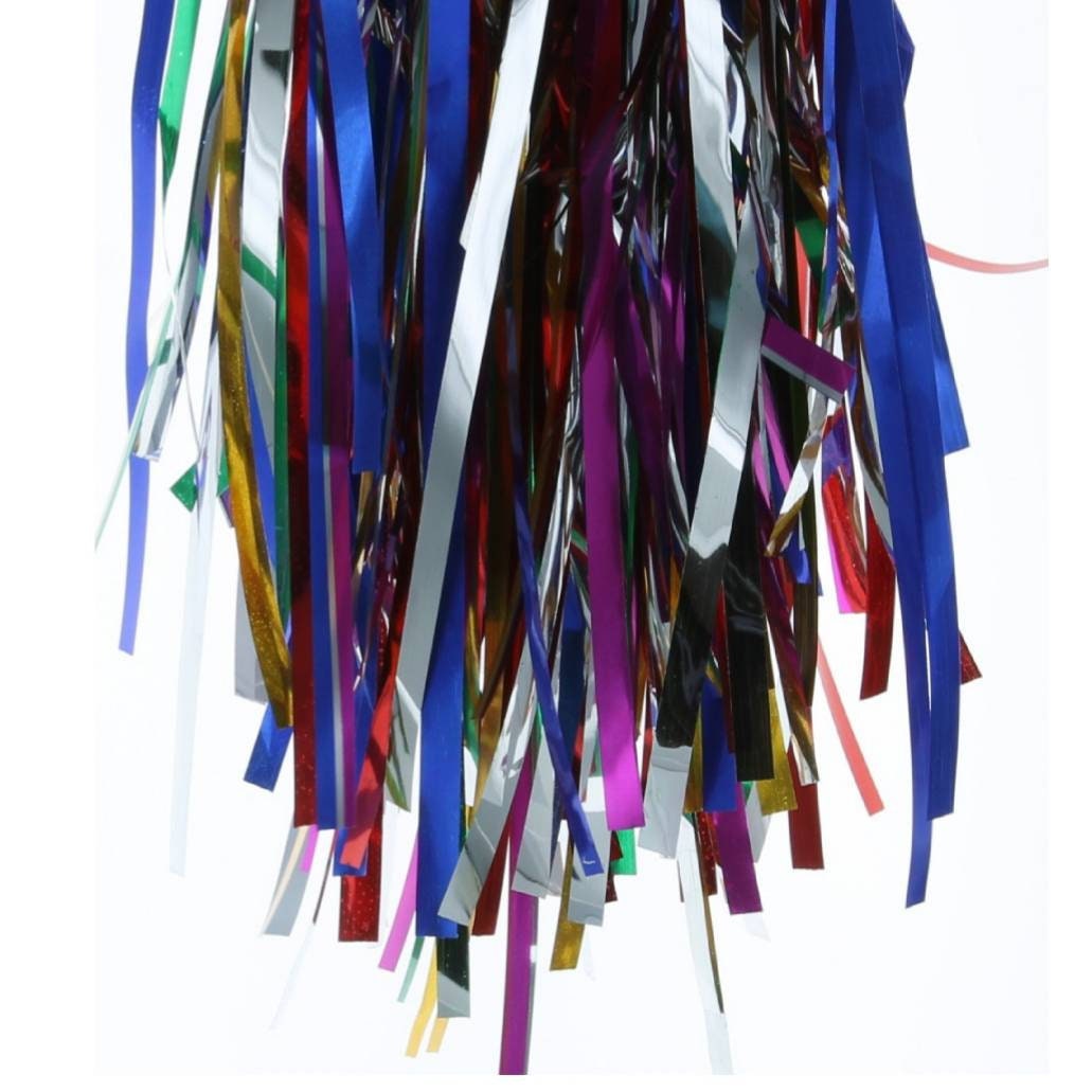 Pack of 2 Rainbow Metallic Foil Fringe Curtains for Party Decorations Photo Wall Backdrop Door Window Self-adhesive Hanging Fringe Curtains