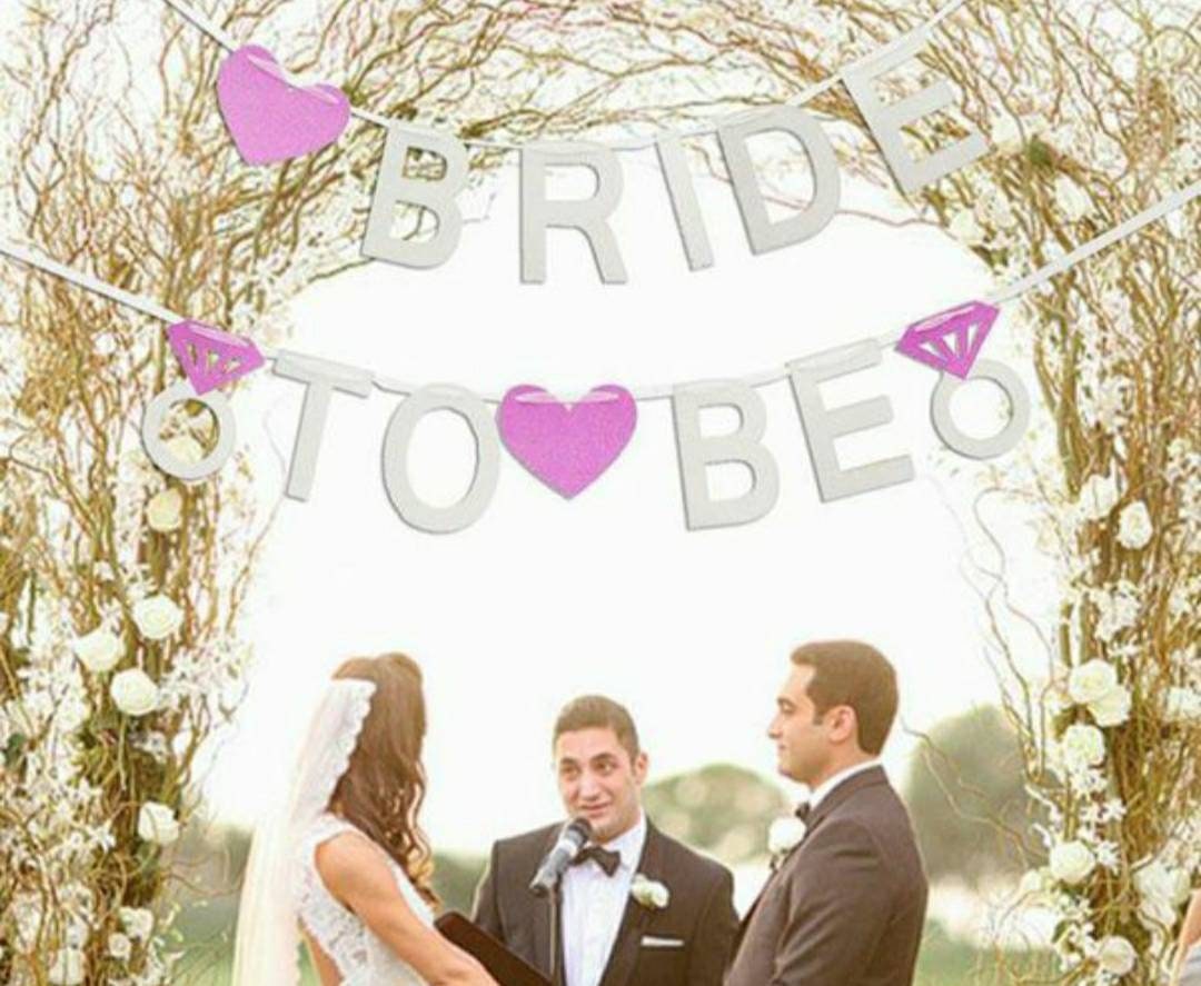 Bride To Be 12 FT Long Premium Card Stock Glitter Letters Hanging Banner for Bridal Shower Weddings Engagements Hanging Decoration