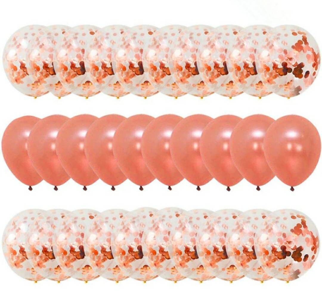Rose Gold Balloon Bundle Foil Fringe Tassels and Hanging String for Birthday Anniversary Wedding Bridal Shower Party Decorations