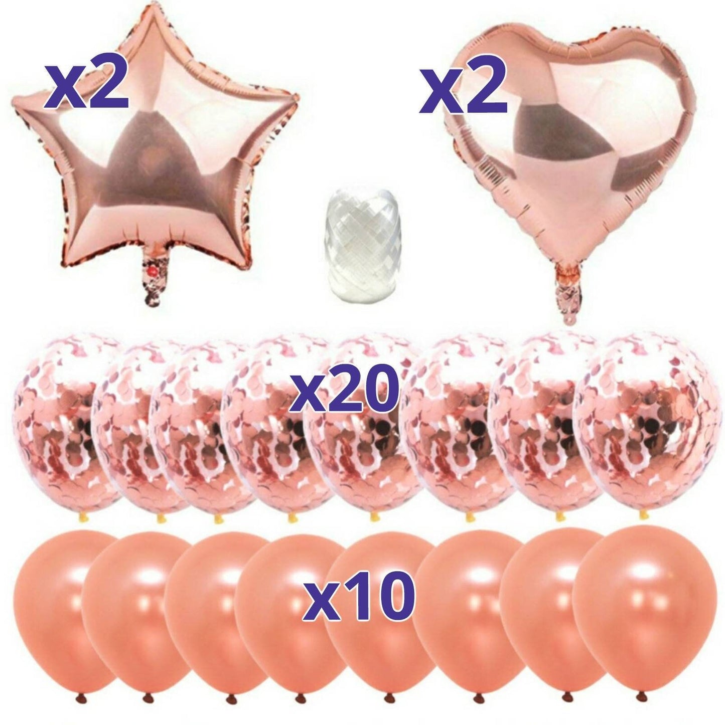 Rose Gold Balloon Bundle Foil Fringe Tassels and Hanging String for Birthday Anniversary Wedding Bridal Shower Party Decorations