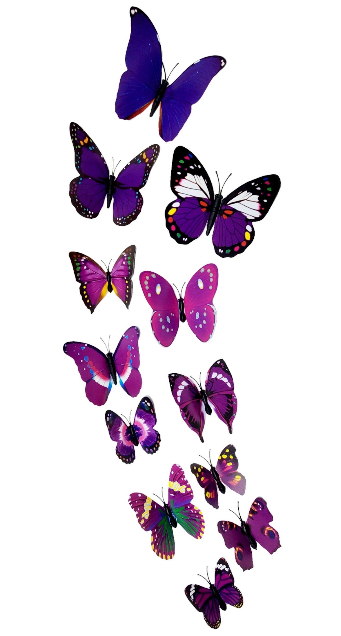 24pcs 3D Bright Color PVC Butterflies Home Office Wall Decor Magnet Stickers Scrapbook DIY Crafts Self-adhesive Butterflies