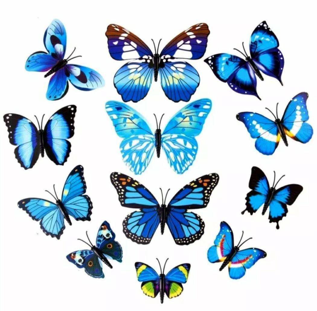 24pcs 3D Bright Color PVC Butterflies Home Office Wall Decor Magnet Stickers Scrapbook DIY Crafts Self-adhesive Butterflies
