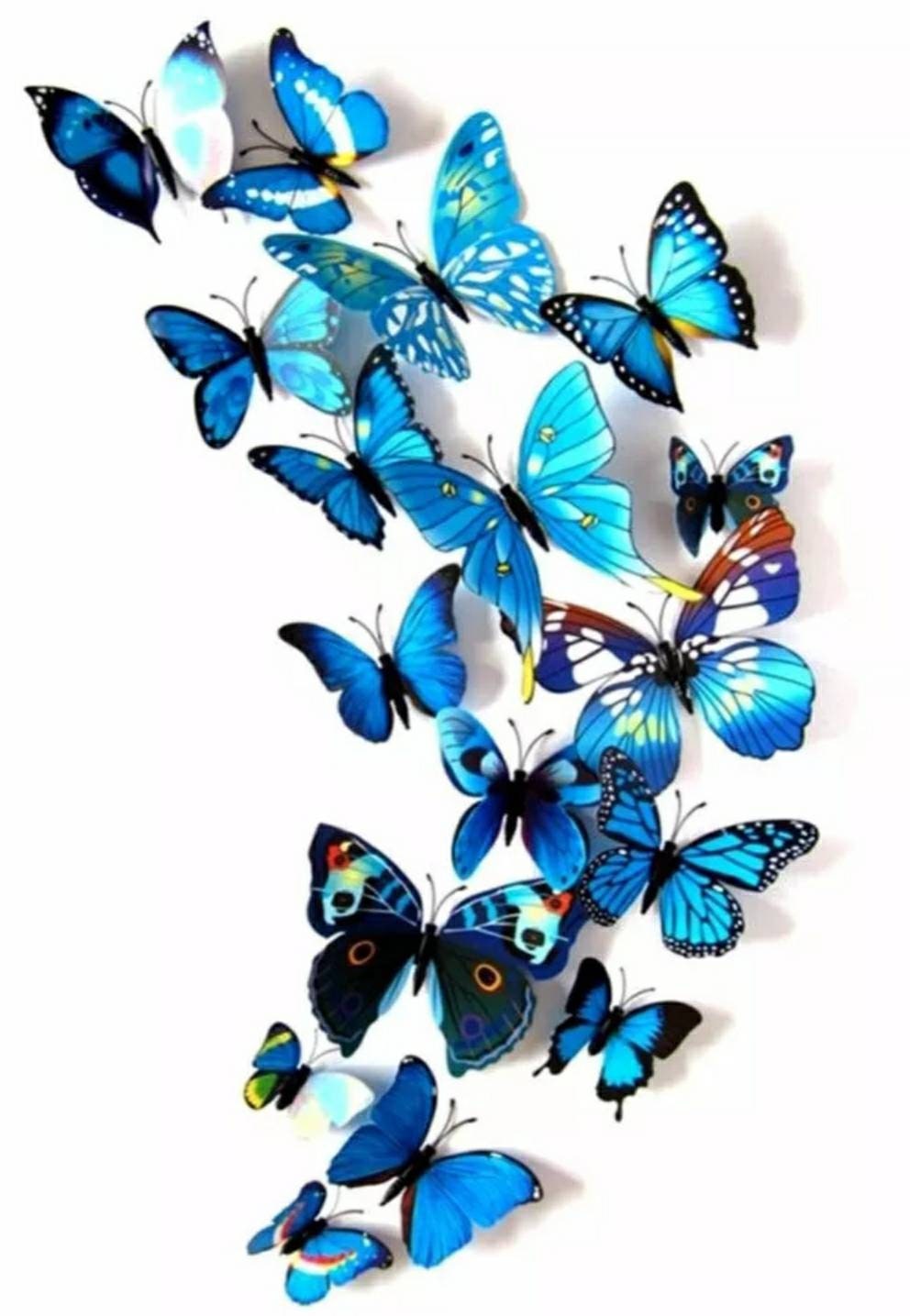 24pcs 3D Bright Color PVC Butterflies Home Office Wall Decor Magnet Stickers Scrapbook DIY Crafts Self-adhesive Butterflies