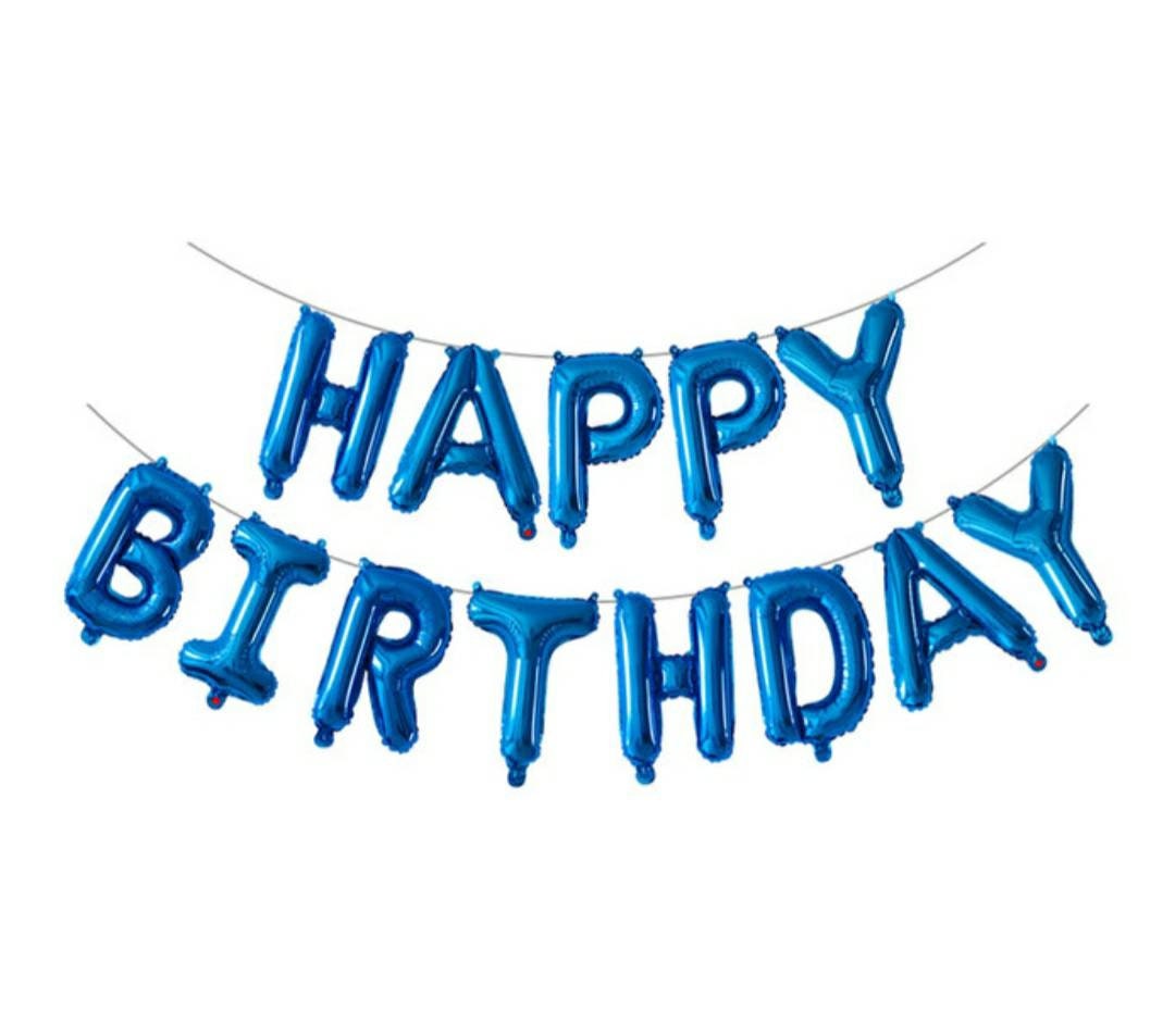 Happy Birthday 16" Foil Mylar Letter Balloons Hanging Garland Banner Party Decoration