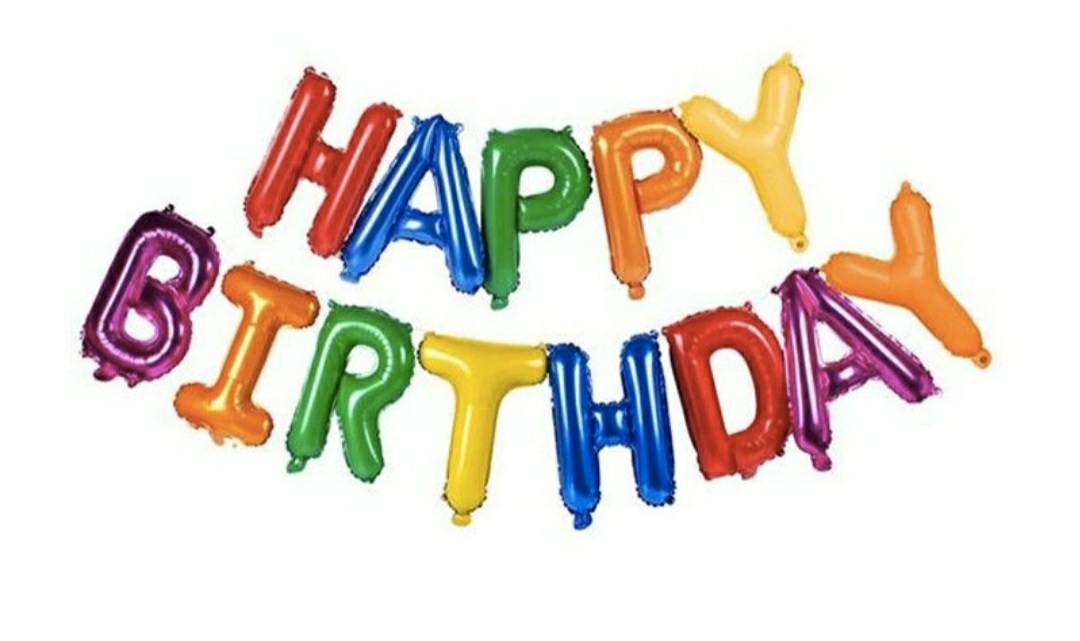 Happy Birthday 16" Foil Mylar Letter Balloons Hanging Garland Banner Party Decoration