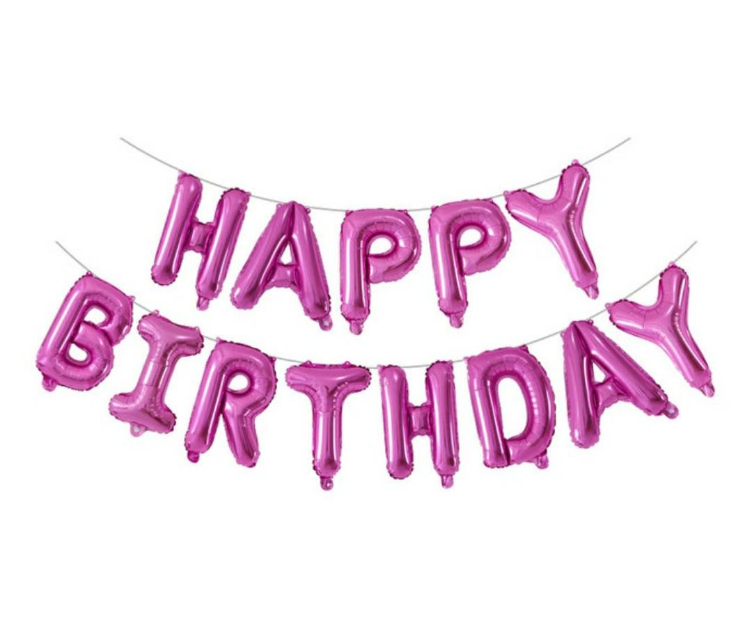 Happy Birthday 16" Foil Mylar Letter Balloons Hanging Garland Banner Party Decoration