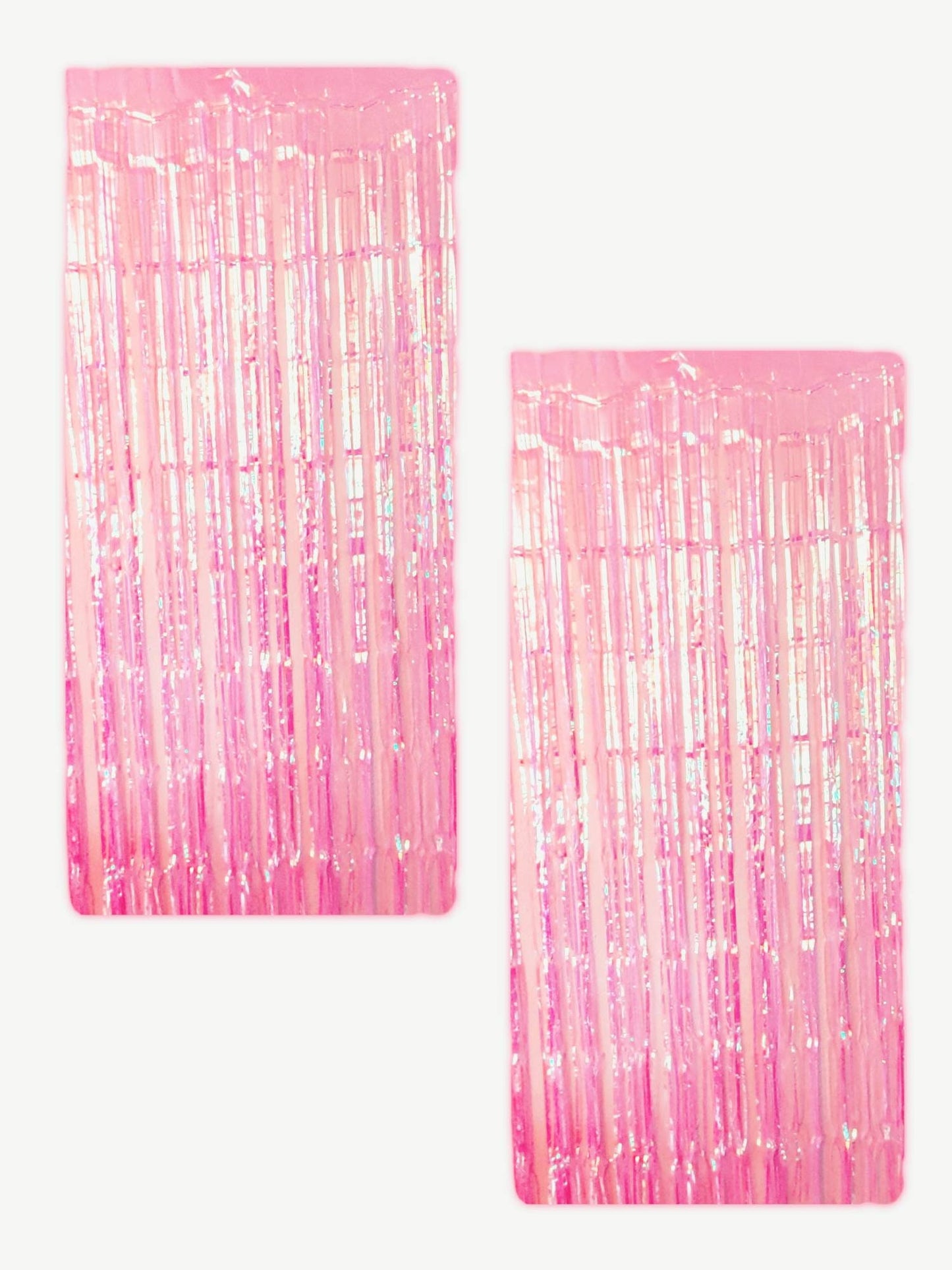 Pack of 2 Iridescent Holographic Shimmering Tinsel Fringe Curtains Party Decorations Photo Wall Backdrop Door Window Hanging Fringe Curtains