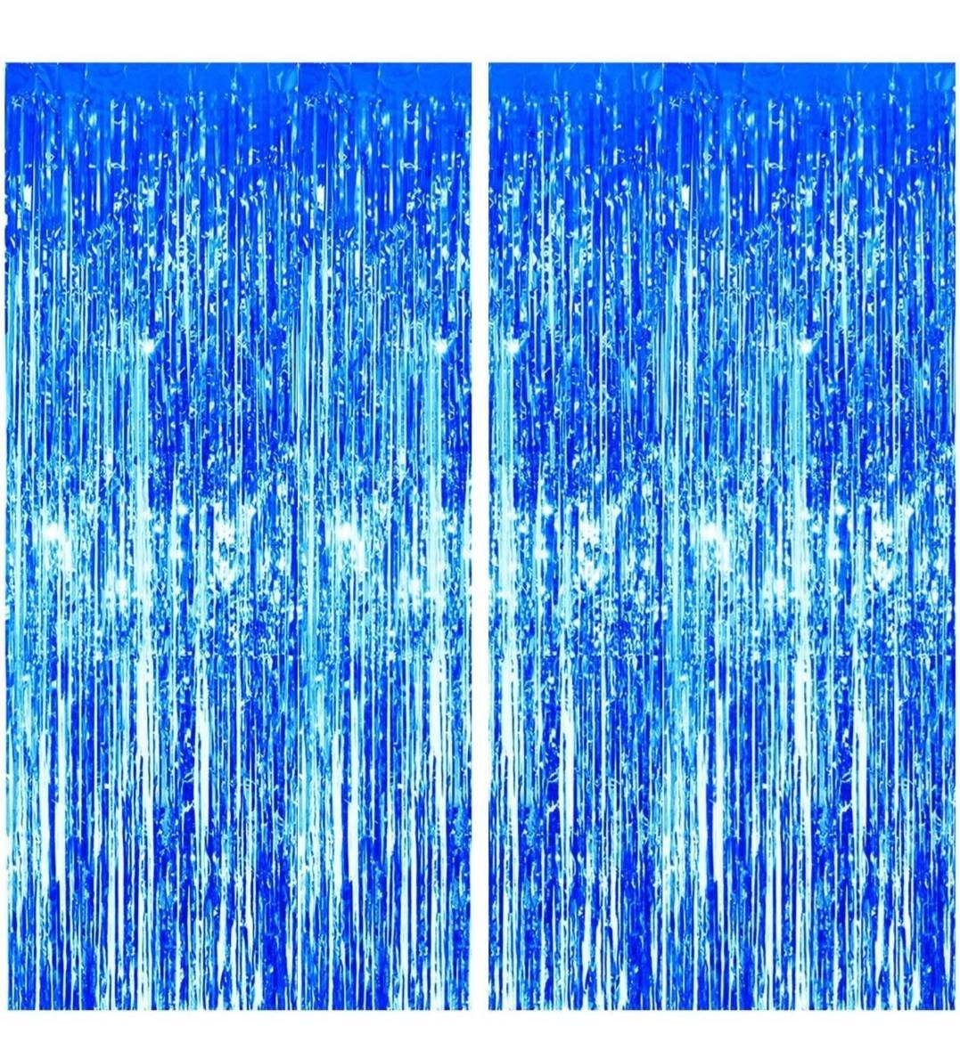 Pack of 2 Metallic Foil Fringe Curtains for Party Decorations Photo Wall Backdrop