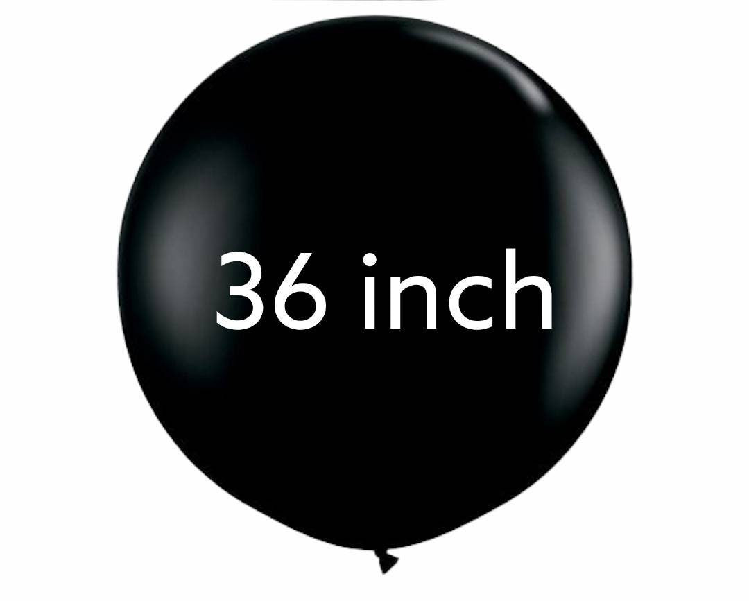 2-pack Gender Reveal 36-inch Black Balloons with Pink and Blue Confetti