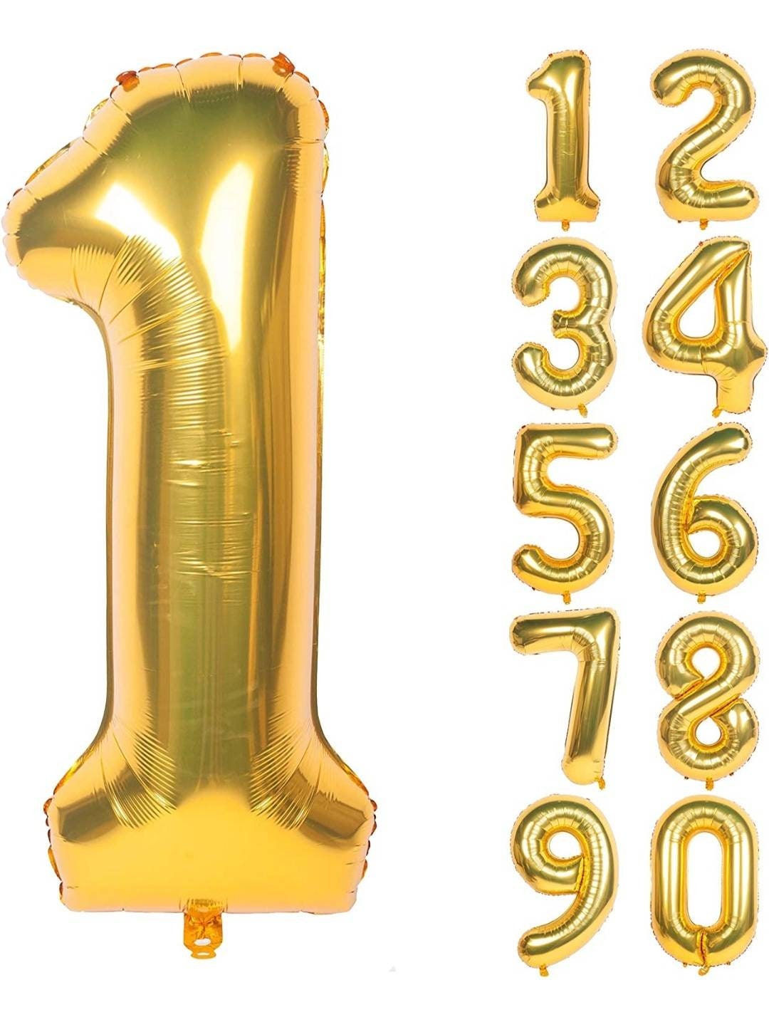 40 Inch GOLD Giant Number Mylar Foil Balloon for Birthday Anniversary Party Decoration