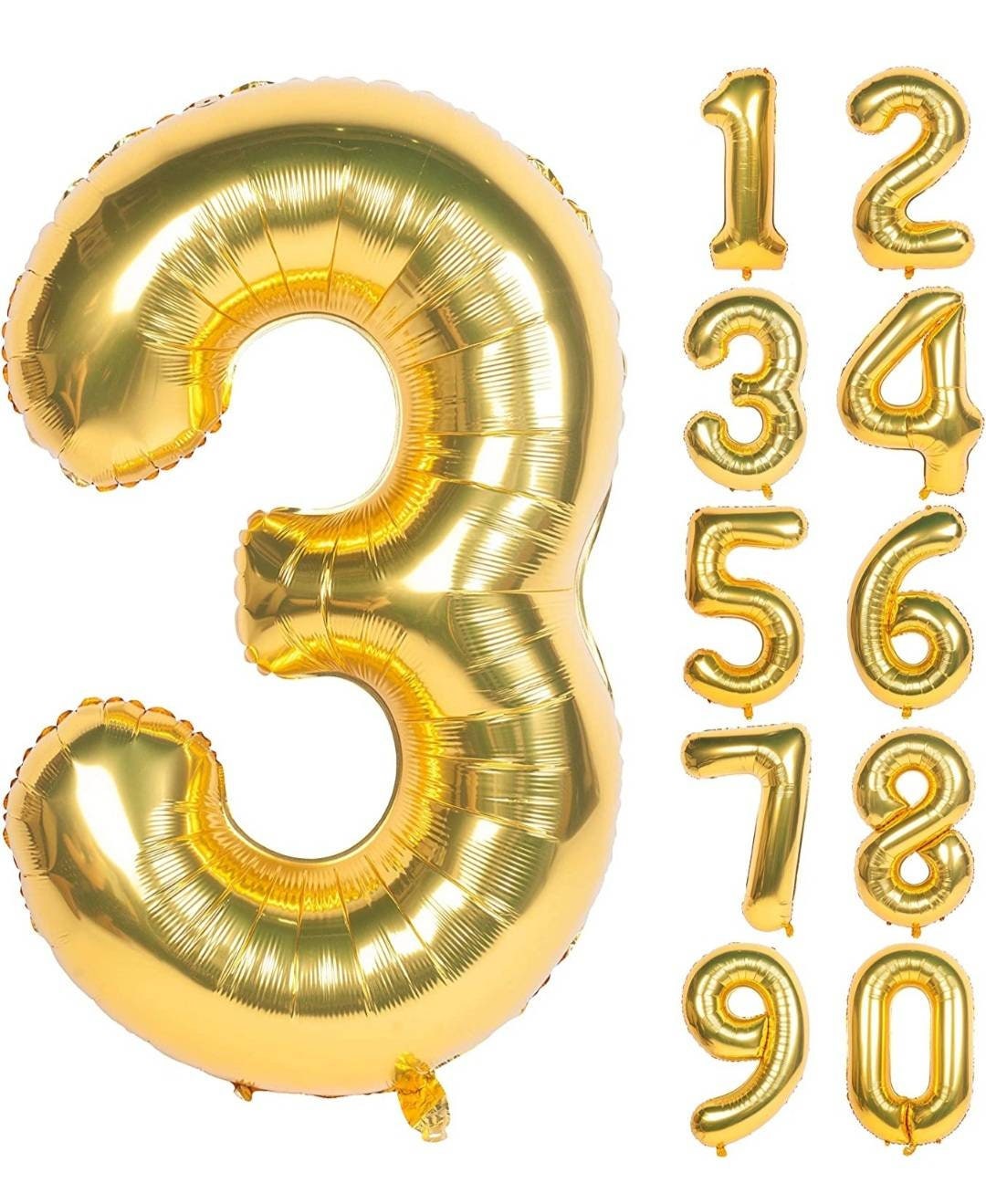 40 Inch GOLD Giant Number Mylar Foil Balloon for Birthday Anniversary Party Decoration
