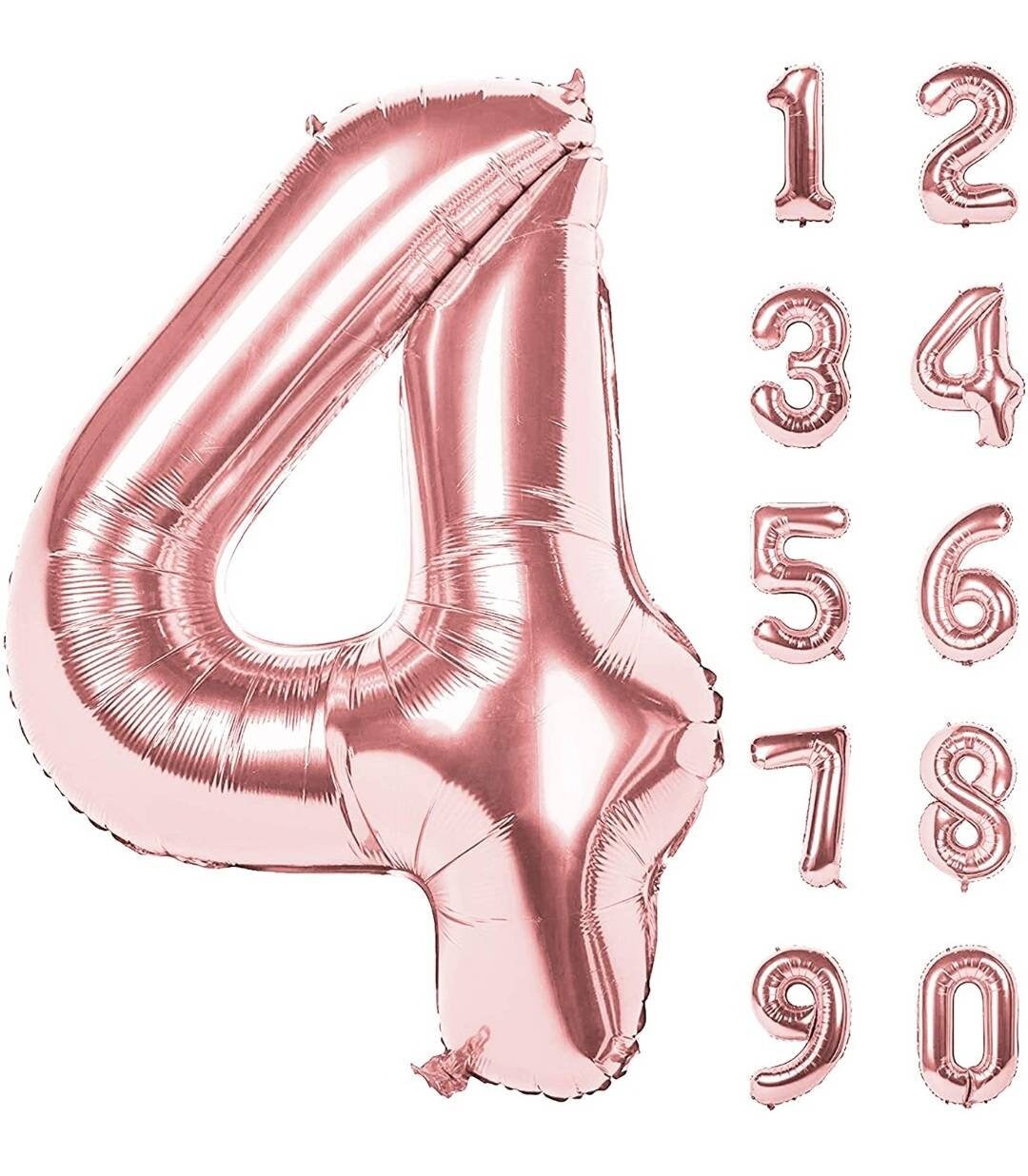 40 Inch ROSE GOLD Giant Number Mylar Foil Balloon for Birthday Anniversary Party Decoration