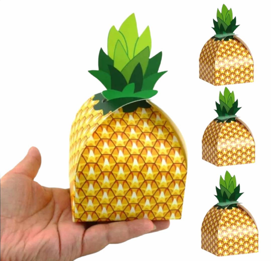 12 pack of Pineapple Treat Favor Boxes Luau Party Favors Tropical Beach Summer Theme
