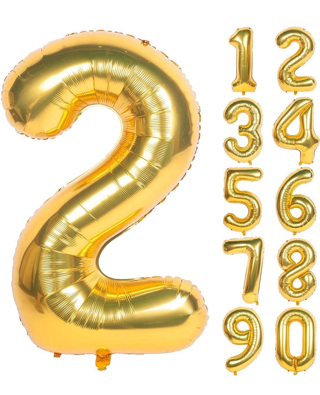 40 Inch GOLD Giant Number Mylar Foil Balloon for Birthday Anniversary Party Decoration