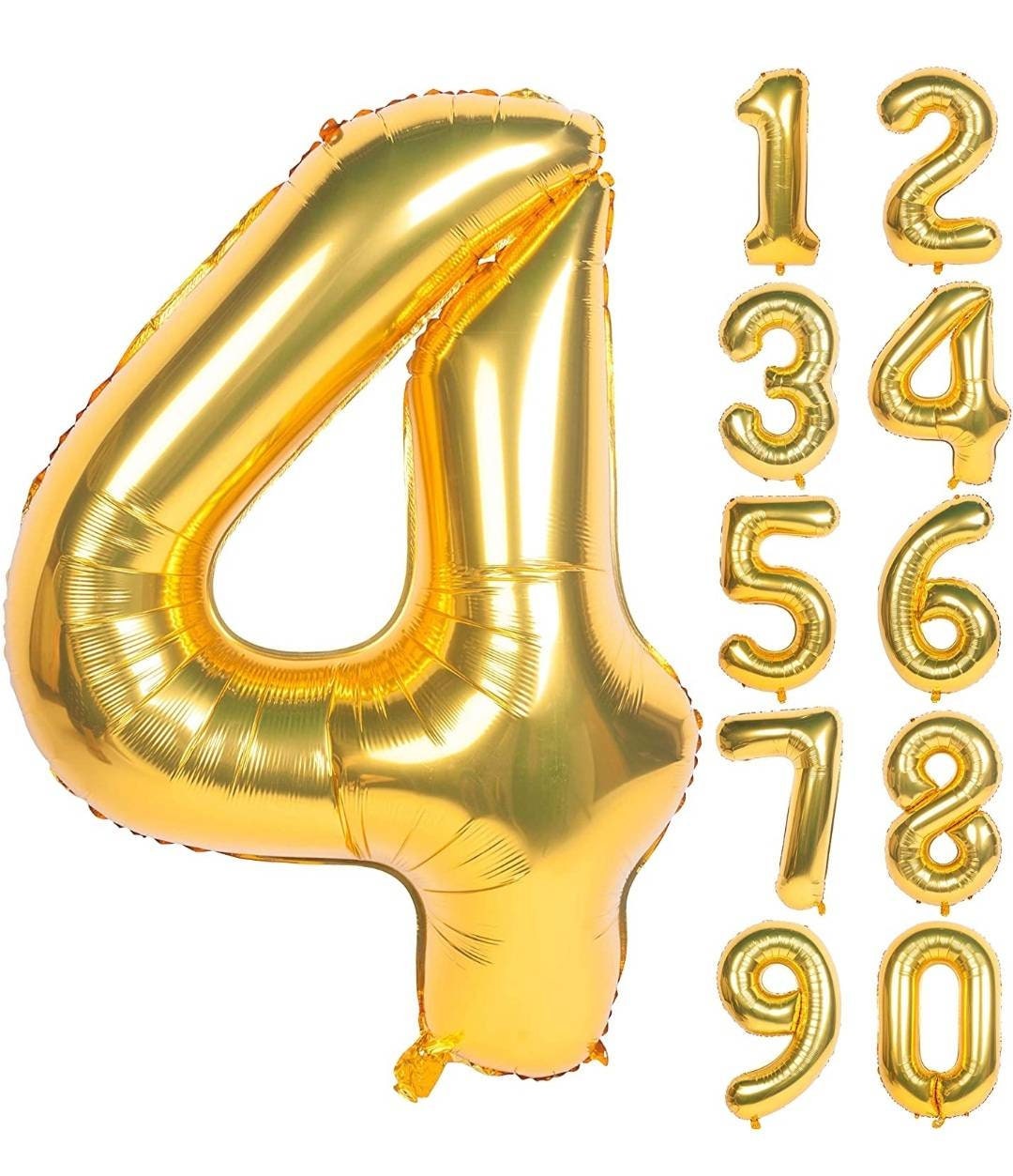 40 Inch GOLD Giant Number Mylar Foil Balloon for Birthday Anniversary Party Decoration
