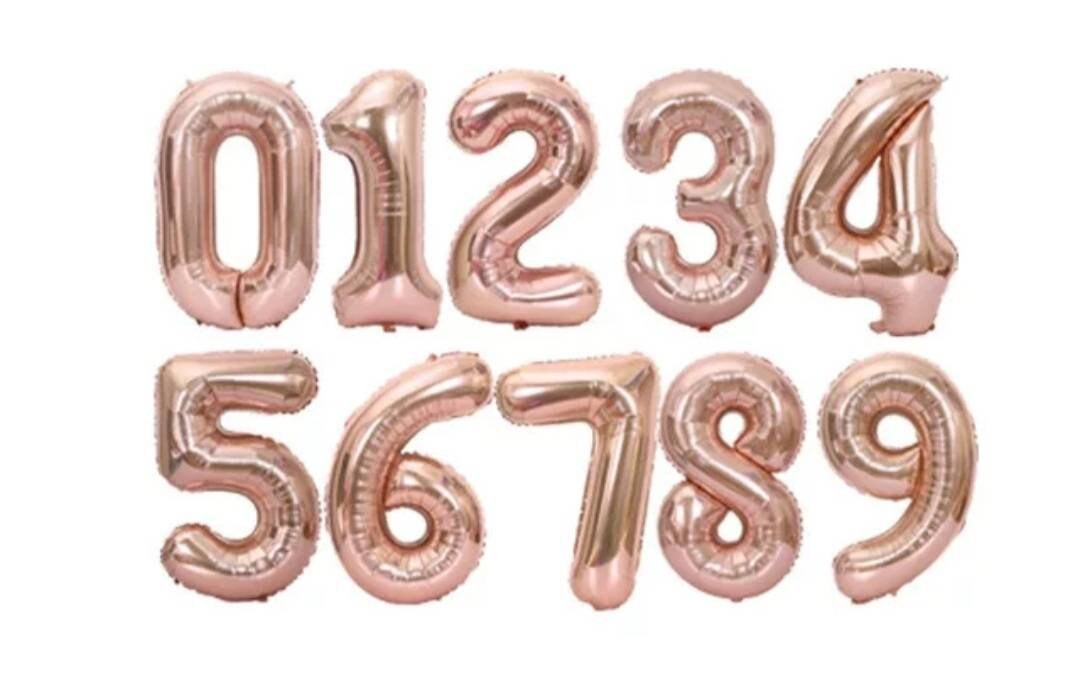 40 Inch ROSE GOLD Giant Number Mylar Foil Balloon for Birthday Anniversary Party Decoration