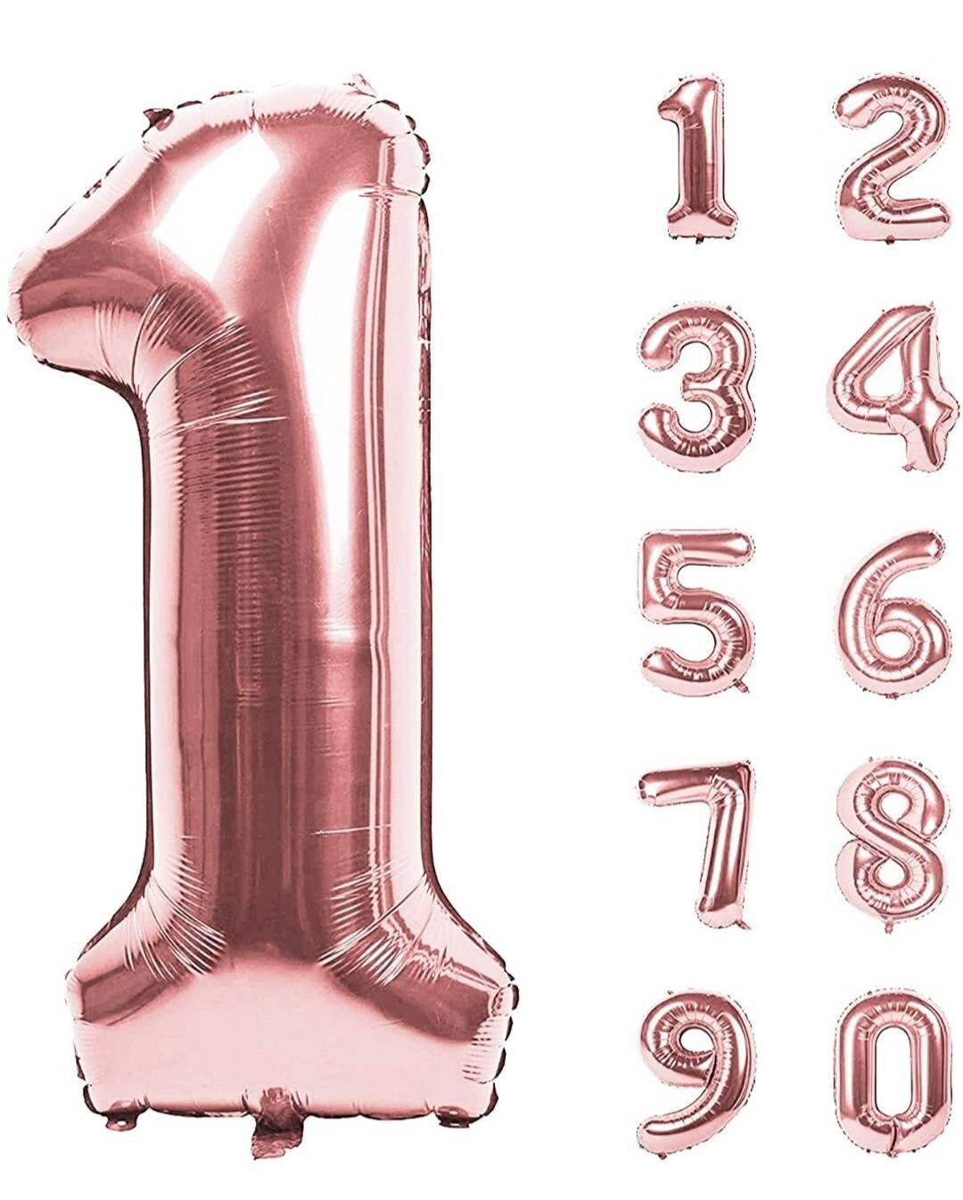 40 Inch ROSE GOLD Giant Number Mylar Foil Balloon for Birthday Anniversary Party Decoration