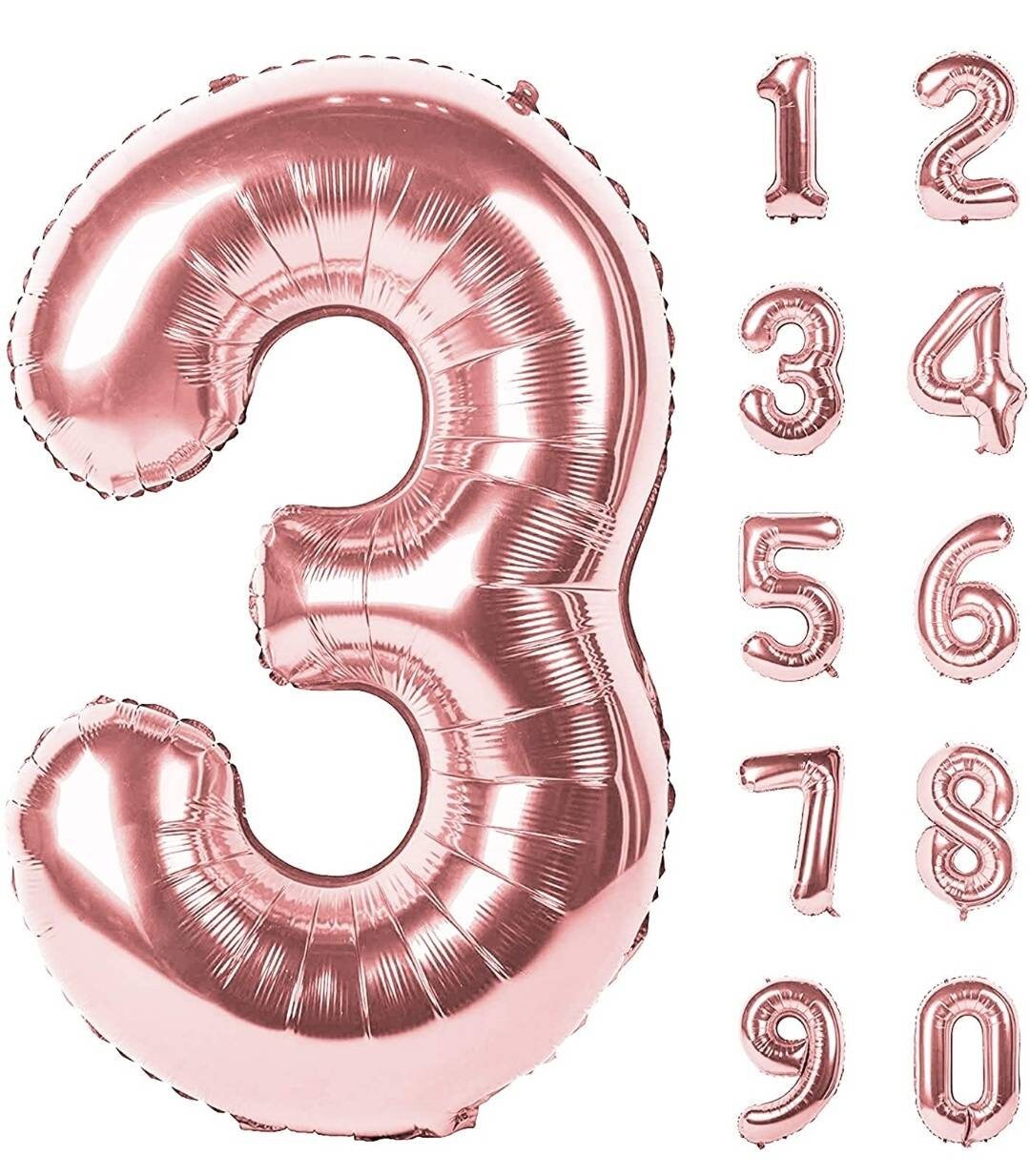 40 Inch ROSE GOLD Giant Number Mylar Foil Balloon for Birthday Anniversary Party Decoration