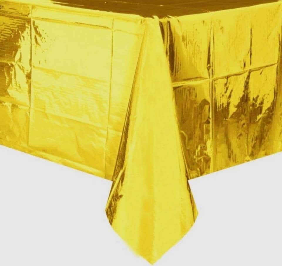Metallic Foil Stain Resistant Fancy Shiny Table Cover for Table Decoration