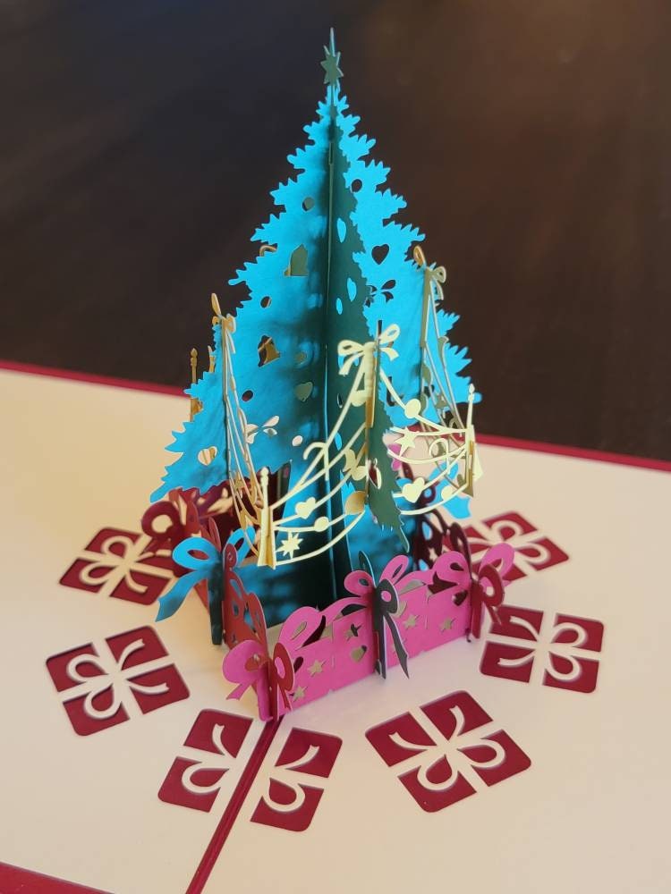 3D Pop-up Christmas 5" X 5" Greeting Card with Envelope