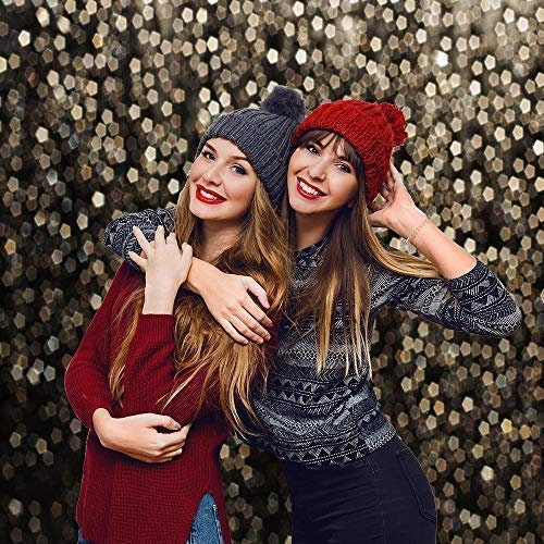 Black Gold Vinyl Backdrop Photo Booth Background Hanging 7 Ft Tall by 5 Ft Wide Backdrop