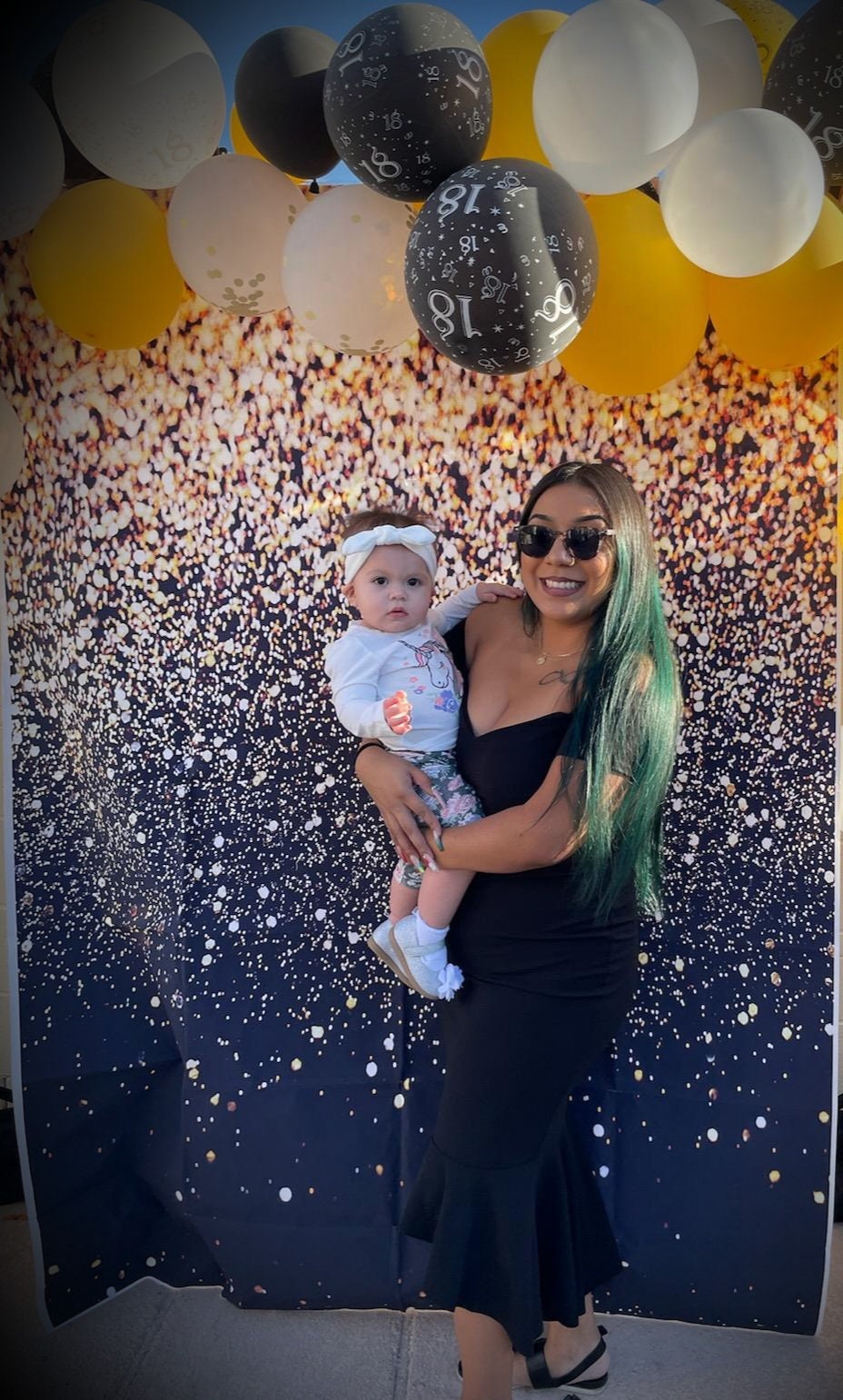 Black Gold Vinyl Backdrop Photo Booth Background Hanging 7 Ft Tall by 5 Ft Wide Backdrop
