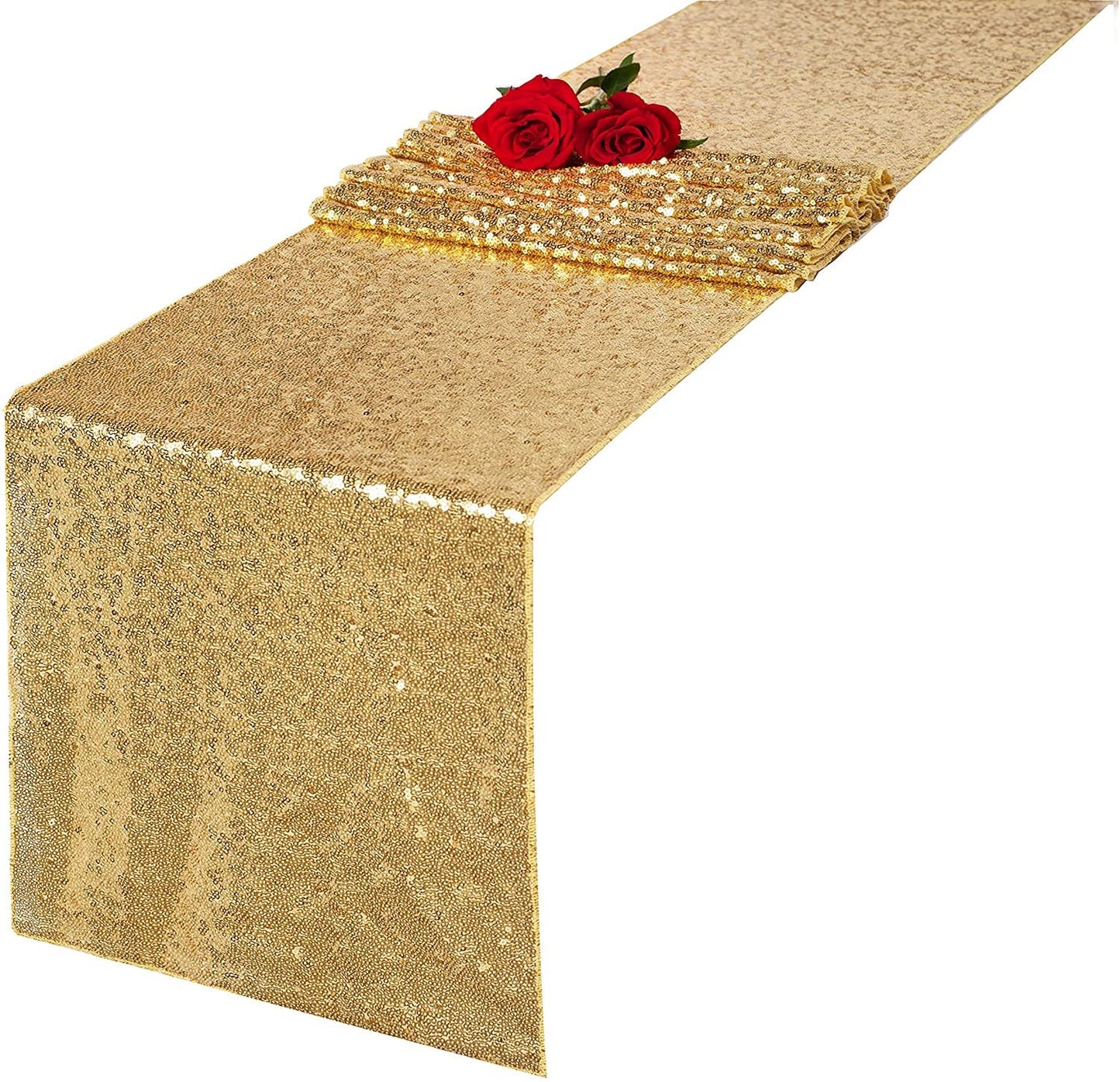 Sequin 12 x 108 inch Table Runner Glitter Sparkle Table Decoration for Birthdays Wedding Bridal Shower Baby Shower